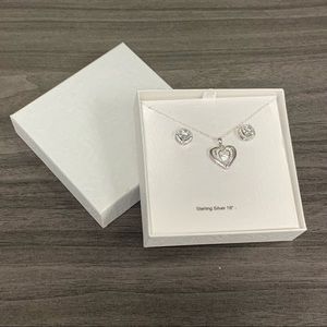 NWOT Sterling Silver Necklace & Earring Set